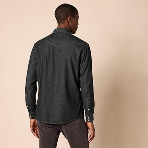 Chemise en jean décontractée pour homme de haute qualité, printemps-automne, manches longues, poche poitrine unique, col pointu - Product Image 4