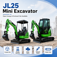 Mini-excavatrice de 2,5 tonnes JL25 Pro avec moteur Kubota, norme EPA Euro 5, et accessoires de pack A.