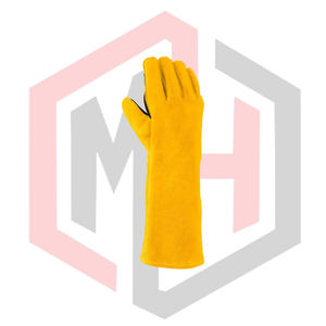 Guantes de Soldadura Tig Mig Amarillos con Palma Reforzada Negra, Antiestáticos, Resistentes a Desgarros, de Cuero, 16 Pulgadas, Sin Silicona, Guantes de Seguridad - Product Image 3