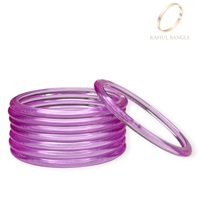 Lot de Bracelets Élégants en Acrylique Transparent Violet Cachemire, Légers et Tendance, Bijoux de Mariage pour Femmes et Filles