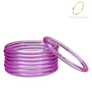 Wholesale Elegant Transparent Kashmiri Purple Jelly Acrylic <b>Bangles</b> Set Lightweight Fashion Wedding Jewellery for Women and Girl - Product Image 2