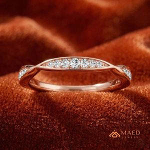 Bague de fiançailles en argent plaqué or rose sertie de moissanite pour femmes - Product Image 3