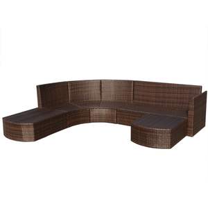 Conjunto de Muebles de Jardín Modulares Grandes de Mimbre Sintético Marrón - Product Image 4