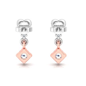 Pendientes de Oro Sólido de 10k, 14k, 18k con Diamantes Cultivados en Laboratorio de Corte Redondo y Diseño Minimalista para Regalo o Fiesta - Product Image 4