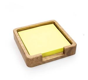 Wood <b>Note</b> Holder <b>Sticky</b> <b>Note</b> Memo Pad Holder Multifunction Acacia Wood Desk Organizer Set Memo Pad Holder - Product Image 5
