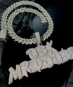 Iced Out VVS Moissanite Pendant 925 Silver HipHop Men's Jewelry Themed Letter <b>Chain</b> Everyday Wear Pendant <b>Rapper</b> Fashion jewelry - Product Image 2