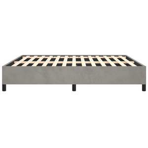 Base de Cama Tapizada en Terciopelo Gris Claro, Producto de Madera Contrachapada - Product Image 6