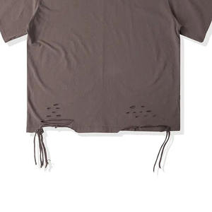 เสื้อยืดคอกลมแขนสั้นสีดำทรงปกติ ผ้าฝ้ายถัก 100% ปี 2026  แบบริบถักด้วยมือ ป้องกันการเป็นขุย - Product Image 6