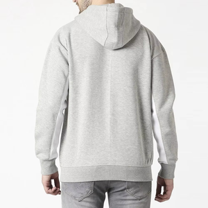 เสื้อฮู้ดบุรุษสีเทาขาว แต่งสีตัดกัน ผ้าเฟรนช์เทอร์รี่ 100% คอตตอน ใส่สบายๆ ในฤดูใบไม้ร่วง - Product Image 4