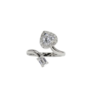 Anillo de Diamantes Toi Et Moi con Corazón y Esmeralda - Oro de 9k, 14k y 18k - Product Image 4