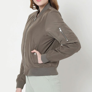 <b>Women</b> Casual Flight <b>Jacket</b> <b>Lightweight</b> Bomber Coat Fashion Streetwear Custom Logo OEM Wholesale Supplier - Product Image 4