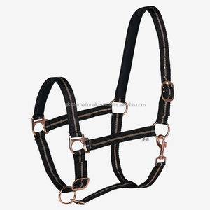 Licou de cheval en Nylon, nouveau Style, en design de paillettes en or Rose, nez et couronne ajustables, matériel en or rose - Product Image 4