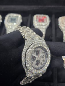 Reloj Mecánico Automático de Lujo Estilo Hip Hop, Unisex, Acero Inoxidable, Cristal de Zafiro, Resistente al Agua 10 Bar, Moissanita VVS Color D - Product Image 5