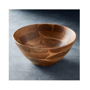 Modern Design Eco-Friendly Wooden Bowl Customized with metal handle for Salad and Food Serving Party Kitchenware for Table Use - Product Image 4