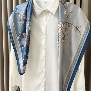 Unique Design Breathable 100% Silk Women <b>Square</b> <b>Scarf</b> Floral Pattern Elegant Fashion Accessory Quick Dry Hot Sale - Product Image 6