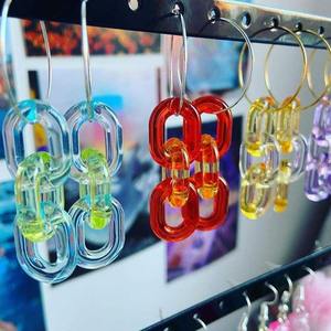 Chaînes en résine personnalisables, maillons de grande taille et couleurs claires, maillons en résine multicolores de grande taille disponibles. - Product Image 2