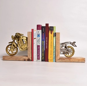 Ceramic <b>Bookends</b> Set Of 2 Rectangle Scenic Design Contemporary Style For Home Office Decor - Product Image 5