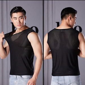 <b>Men's</b> Seamless Knitted Spandex/Cotton Sleeveless Shirt Mesh Hole Cycling <b>Base</b> <b>Layer</b> - Product Image 2