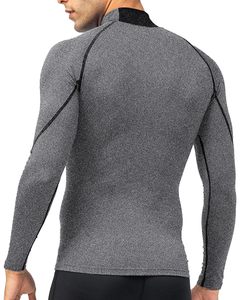 Rash Guard For Gym Training Men MMA Rash Guard Compression Shirt Turtle Neck <b>Long</b> <b>Sleeve</b> Athletic <b>Base</b> <b>Layer</b> Running Cycling Top - Product Image 3
