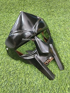 หน้ากากนักรบยุคกลางทำมือ สไตล์ MF Doom  วัสดุเหล็กกล้าดำ สำหรับผู้ใหญ่ ใช้สำหรับคอสเพลย์ งานแสดงบทบาทสมมติ และงานปาร์ตี้ - Product Image 3