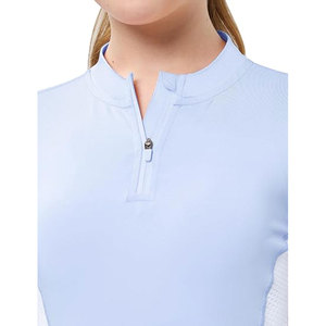 Classic Solid <b>Colour</b> Equestrian Polo Style Top with Contrasting Trim for Schooling And Shows Printing Horse Riding Show Shirt - Product Image 2