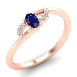 Anillo de Compromiso REYES Personalizado de Oro Sólido de 14K con Moissanita Certificada por GRA, Anillo de Alta Calidad con Gema de Zafiro Azul, Joyería Fina - Product Image 2