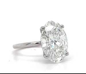 Anillo de Compromiso Solitario con Moissanita Ovalada Brillante de 3 Quilates, Plata 925 Original, Joyería con Dijes, Regalo para Aniversario u Ocasiones Especiales - Product Image 2