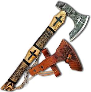 Thewizcrafts Custom Handmade High Carbon Steel Viking Tomahawk Industrial Grade Steel <b>Handle</b> 1.5kg Leather Sheath 3.8in Cutting - Product Image 1