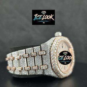 Reloj de Mujer de Lujo, Mecánico Automático, con Cristales Incrustados, de Acero Inoxidable y Moissanita, Edición Limitada, Estilo Ice Look - Product Image 3
