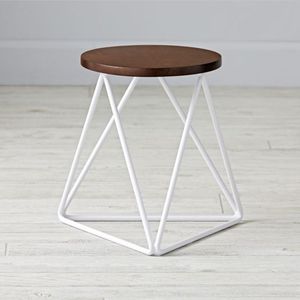 New Arrival Round Wooden Top Metal Base <b>Stool</b> Modern Accent Chair For Home Cafe Decor Furniture Use - Product Image 1