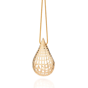 Water Drop Pendant Necklace Real 18K Gold Plated Alloy Minimalist <b>Snake</b> Chain Unisex Everyday Wearing - Product Image 1