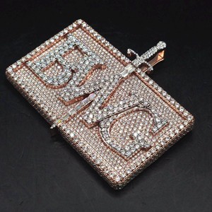 RB Gems Collier Pendentif de Luxe en Argent 925 Plaqué, Certifié IGI, avec Diamant de Laboratoire Taille Brillant et Moissanite VVS, pour - Product Image 2