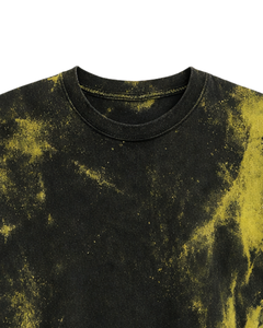 Camiseta de Algodón Tie Dye Negra y Amarilla Personalizada por el Fabricante, Cuello Redondo, Manga Corta, Lavado Vintage, Ropa Casual de Calle para Hombre, Verano - Product Image 4