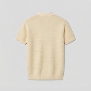 เสื้อโปโลถักเนื้อนุ่มพรีเมียมสีไอวอรี่สำหรับผู้ชายและผู้หญิง คลาสสิก สง่างาม แขนสั้น สวมใส่ได้ทั้งลำลองและเป็นทางการ แฟชั่นทันสมัย - Product Image 2