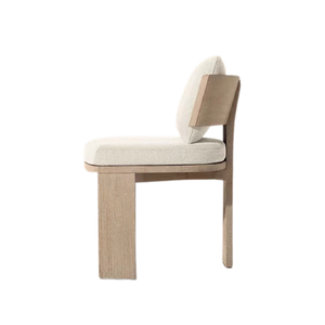 Modern Armless Single Dining <b>Chair</b> for Villa Park Solid Teak Wood <b>Padded</b> Backrest and Seat Eco-Friendly Outdoor Furniture - Product Image 3