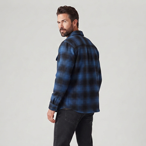 Street Wear <b>Flannel</b> <b>Jacket</b> Men's Custom Plaid <b>Flannel</b> Shirts <b>Jackets</b> With Warm Quilted Lining <b>Flannel</b> <b>Jacket</b> Men - Product Image 2