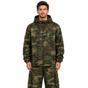High Quality Customised Mens Fashion <b>Light</b> <b>Jacket</b> Zip up Camo Men Winter Rain <b>jacket</b> for men Nylon Jogger Set Custom Windbreaker - Product Image 4