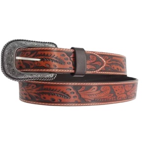 Factory Wholesale Hand Tooled Leather Executive Men & Women Belt Custom Pin Buckle 100% Genuine Leather Belt Supply Cowhide Belt - Product Image 3