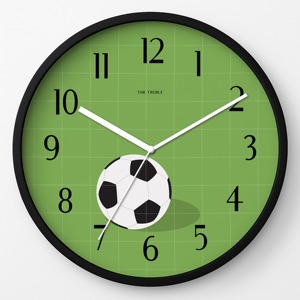 12 Inch Soccer Sports Theme <b>Black</b> Silent Quartz Analog <b>Wall</b> <b>Clock</b> Club Stadium Style Sports Fan Bedroom Game Room Decor - Product Image 1