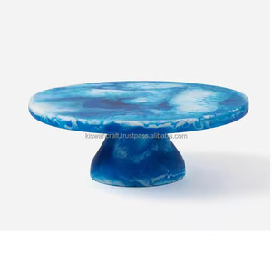 Soporte de resina personalizado para tartas de boda y Navidad de lujo negro de estilo europeo hecho a mano en diseño informal de la India - Product Image 6