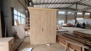 Toilettes de compostage rustiques pour l'extérieur |   Construction en <span class=keywords><strong>bois</strong></span> naturel, toit à pignon |   Abri de jardin compact - Product Image 3