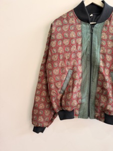 Recycled Sari Silk Bomber <b>Jacket</b> Vintage Winter <b>Jacket</b> Boho Coat - Product Image 5