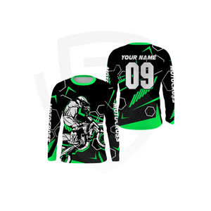 Maillot de motocross personnalisé, respirant, coupe-vent, confortable, imprimé, anti-UV, séchage rapide, vêtements de sport unisexes pour la course - Product Image 2