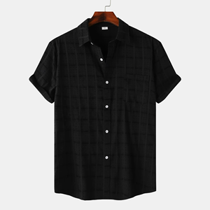 Camisa de Manga Corta Casual para Hombre, Estilo Verano 2026, Lino y Algodón, Color Sólido - Product Image 2