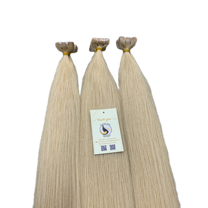 Venta caliente Extensiones de cabello humano liso natural Rubio doble dibujado Extensiones de cinta invisible suelta de alta demanda de onda profunda - Product Image 1