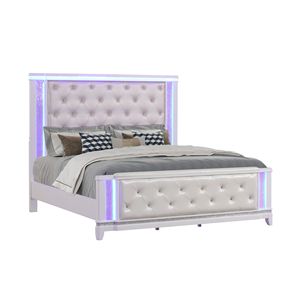 Letto matrimoniale imbottito Opium bianco latte - Product Image 3