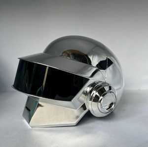Casque de personnage de film et de télévision 3D complet plaqué argent, armure moderne, objet de collection, artisanat en acier inoxydable poli - Product Image 4