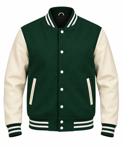 Chaqueta de invierno gruesa con bloques de color, recién llegada 2026, chaqueta universitaria de lona 100% lana para hombre con logo frontal personalizado con impresión DTF - Product Image 2