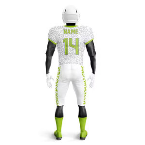 ชุดยูนิฟอร์มอเมริกันฟุตบอลชายคุณภาพสูง แบบกำหนดเองได้ ขายส่ง MOQ ต่ำ ระบายอากาศได้ดี เสื้อเจอร์ซีย์แขนสั้นและกางเกงขาสั้นสำหรับทีม - Product Image 6