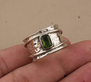 Bague Classique de Luxe en Argent Sterling 925 avec Péridot, Véritable Pierre Précieuse, pour Femme, Idéale pour Mariage et Soirée, Bijou Fin - Product Image 5